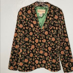Anthropologie Madchen Brown Floral Velvet Jacket